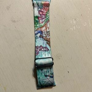 Colorful Map Print Watch Strap